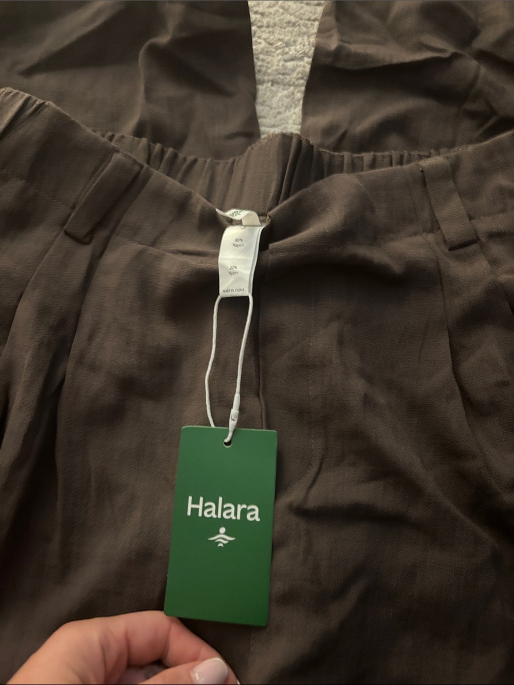 H High Waisted Pocket Wide Leg Flowy Solid Palazzo Casual Linen-Feel Pants - Picture 3 of 5
